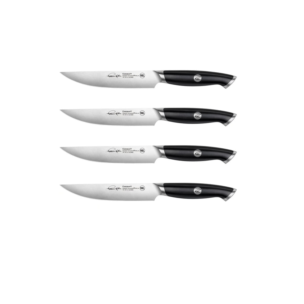 
                  
                    Cargar imagen en el visor de la galería, TKSC 4-Piece 5-Inch Steak Knife Set, Forged Swedish Powder Steel, Thomas Keller Signature Collection, Black, 1023893
                  
                