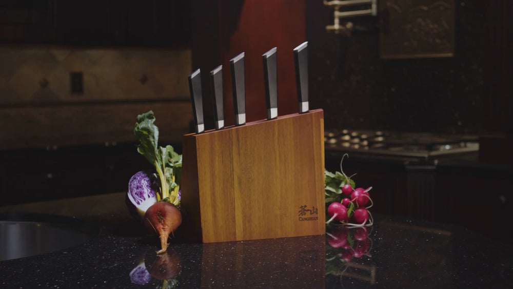 
                  
                    Load and play video in Gallery viewer, Y2 Series 6-Piece Knife Block Set, Forged German Steel, 59212
                  
                