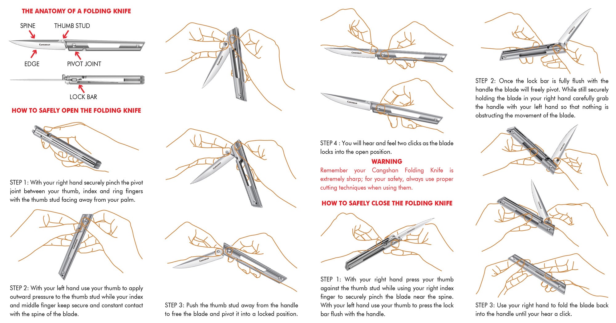 ZERO Series Folding Knife, Fine-Grained M390 Steel, Pocket-Size, 1027303