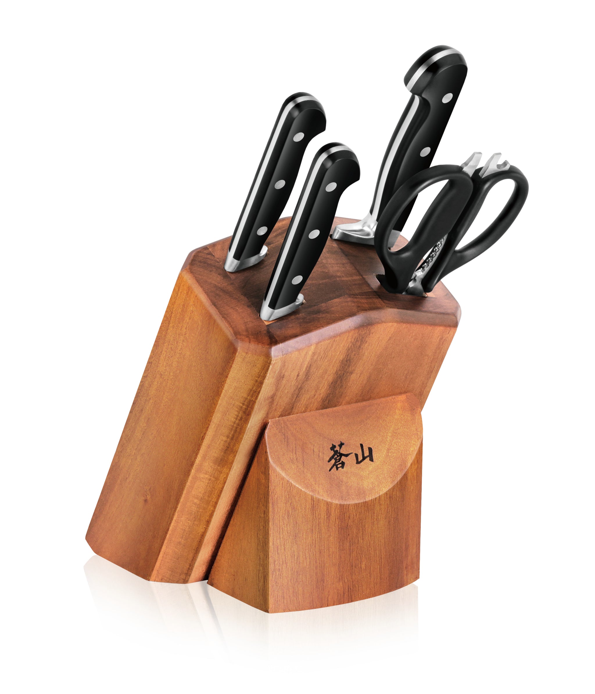 V2 Series 5-Piece Starter Knife Block Set, Forged German Steel, Acacia Block, 1022520