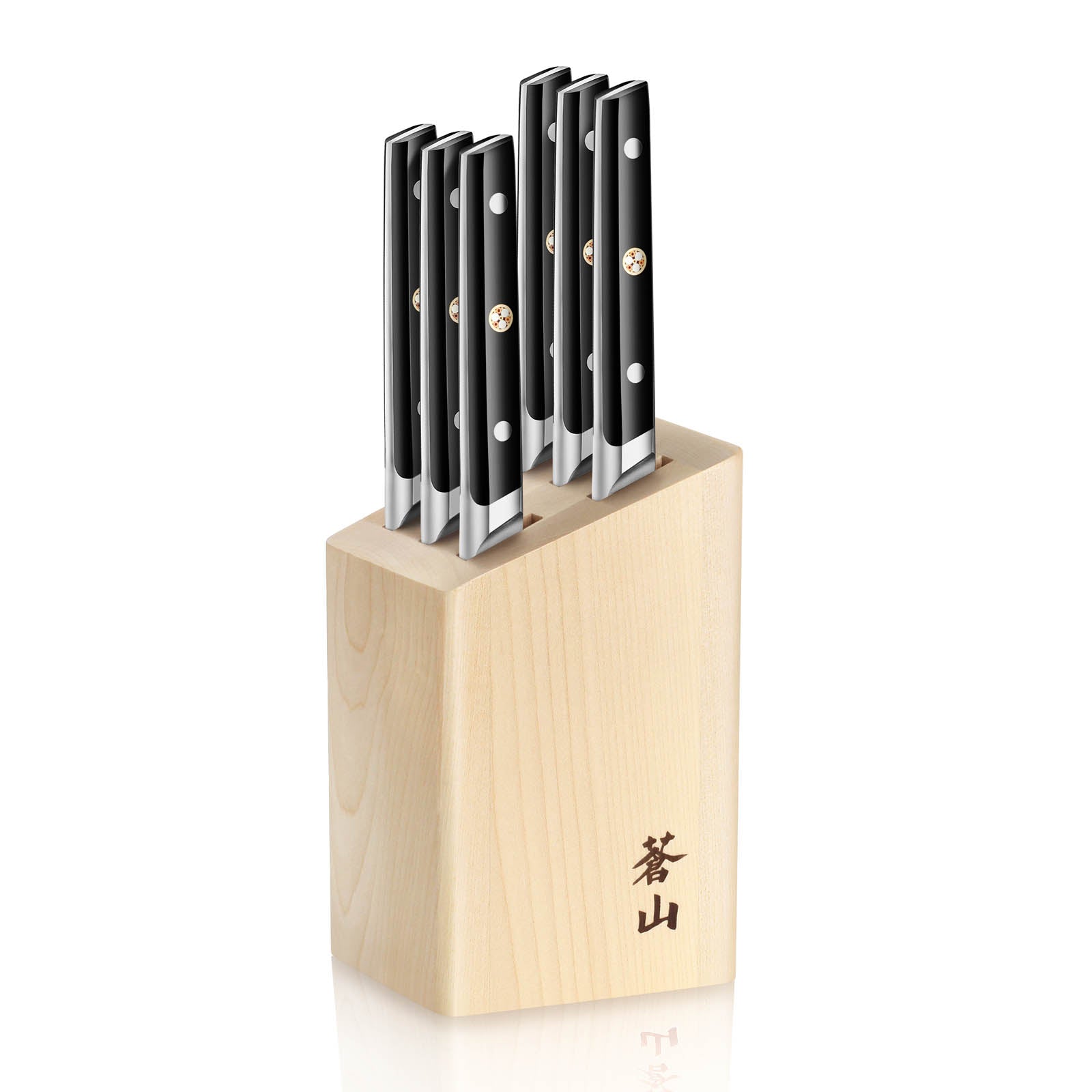 TC Series 6-Piece Steak Knife Block Set, Forged Swedish 14C28N Steel