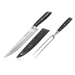 
                  
                    Load image into Gallery viewer, ALPS Series 2-Piece Carving Set with Sheath, Forged German Steel, Black, 502803
                  
                