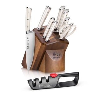 
                  
                    Load image into Gallery viewer, H1 Series 10-Piece Knife Block Set, Forged German Steel, Acacia Block, 1026153
                  
                
