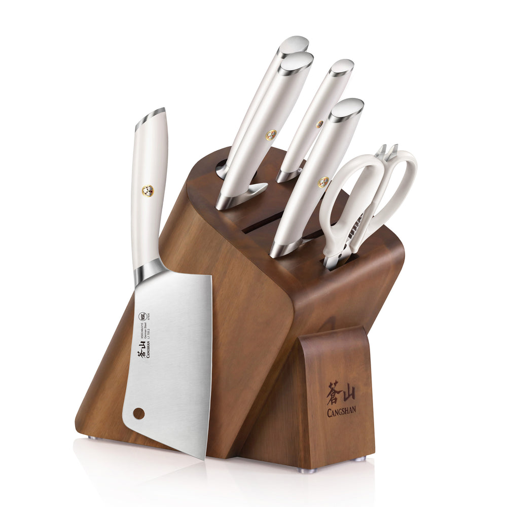 
                  
                    Load image into Gallery viewer, Cangshan L &amp;amp; L1 Series German Steel Forged 7-Piece Cleaver Knife Block Set
                  
                