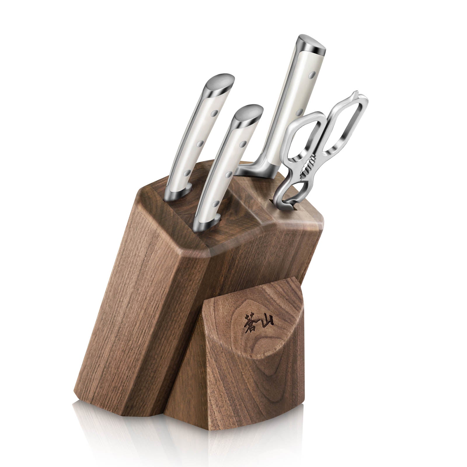 S1 Series 5-Piece Starter Knife Block Set, Forged German Steel, Walnut Block, 1022568