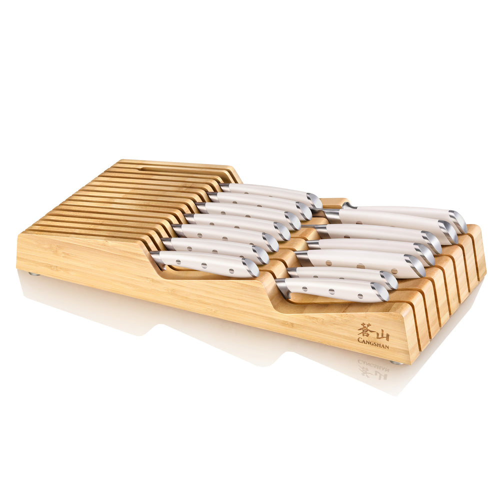 
                  
                    Load image into Gallery viewer, Cangshan ALPS Series German Steel Forged 15-Piece In-Drawer Knife Set with Bamboo Tray
                  
                