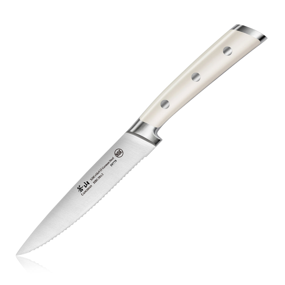 
                  
                    Load image into Gallery viewer, S1 Series 5-Inch Serrated Utility Knife, Forged German Steel, 59779
                  
                