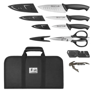 
                  
                    Load image into Gallery viewer, HORIZON Series 7-Piece Travel Knife Set with Black Bag, Swedish 14C28N Steel, 1026689
                  
                