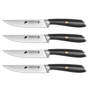 
                  
                    Load image into Gallery viewer, Saveur Selects 4-Piece Fine Edge Steak Knife Set, Forged German Steel, 1026269
                  
                