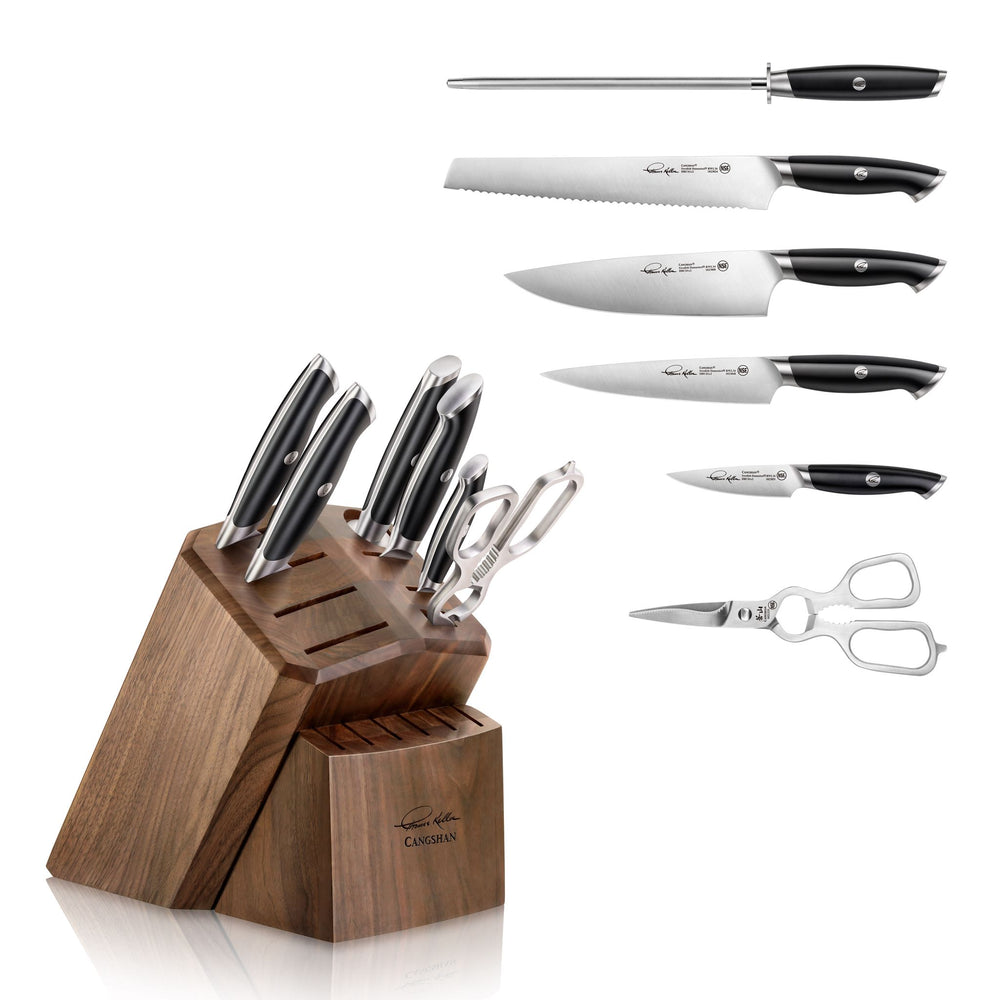 
                  
                    Load image into Gallery viewer, Cangshan 1024685 Thomas Keller Signature Collection 7-Piece Knife Block Set with 8 Spare Slots
                  
                