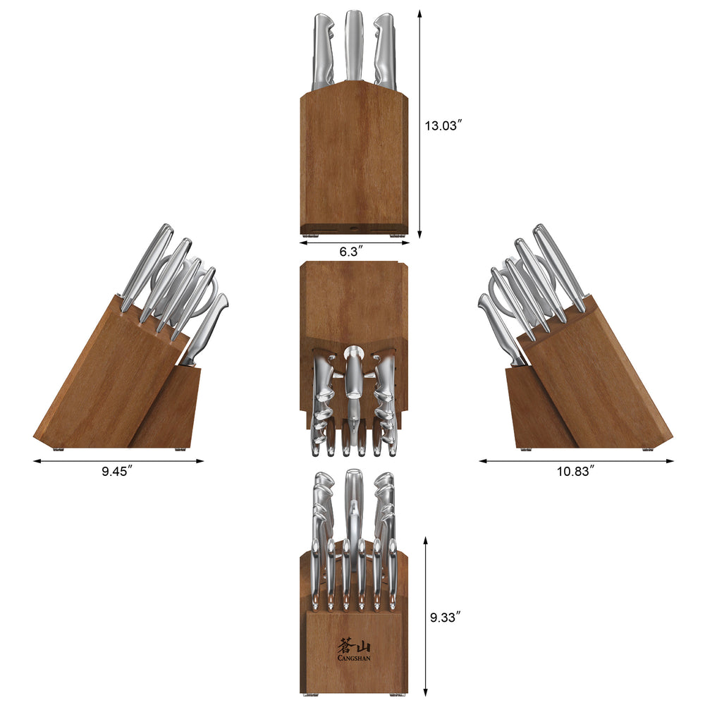
                  
                    Load image into Gallery viewer, SANFORD Series 17-Piece Knife Block Set, Forged German Steel, Acacia Block, 1027051
                  
                