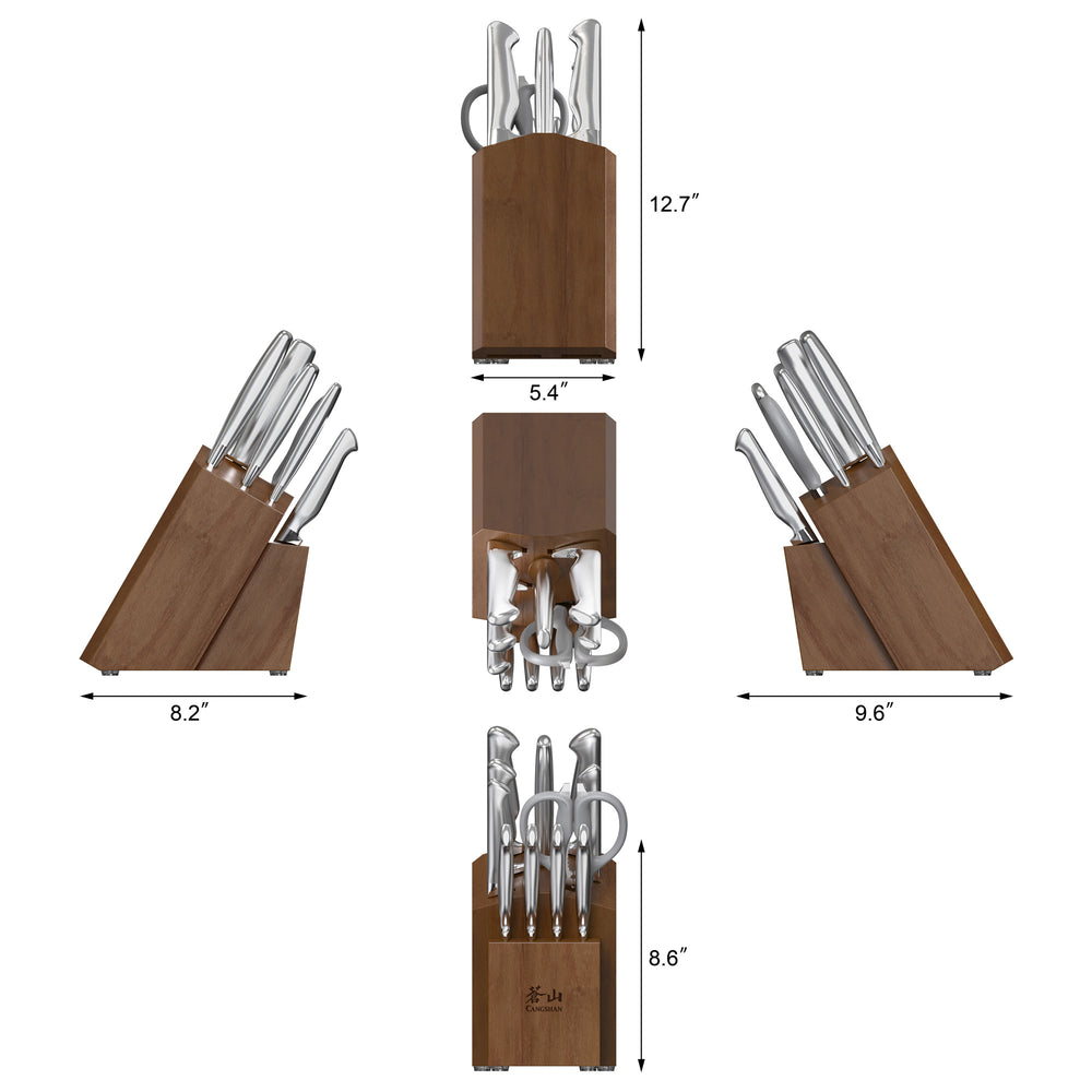 
                  
                    Load image into Gallery viewer, SANFORD Series 12-Piece Knife Block Set, Forged German Steel, Acacia Block, 1027150
                  
                