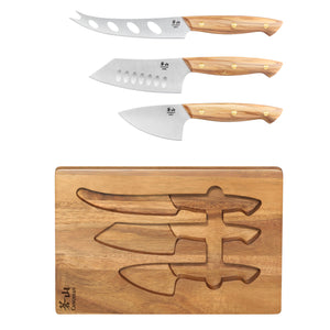 
                  
                    Cargar imagen en el visor de la galería, 3-Piece Olive Wood Cheese Knife Set with Acacia Cheese Board, 1027327
                  
                