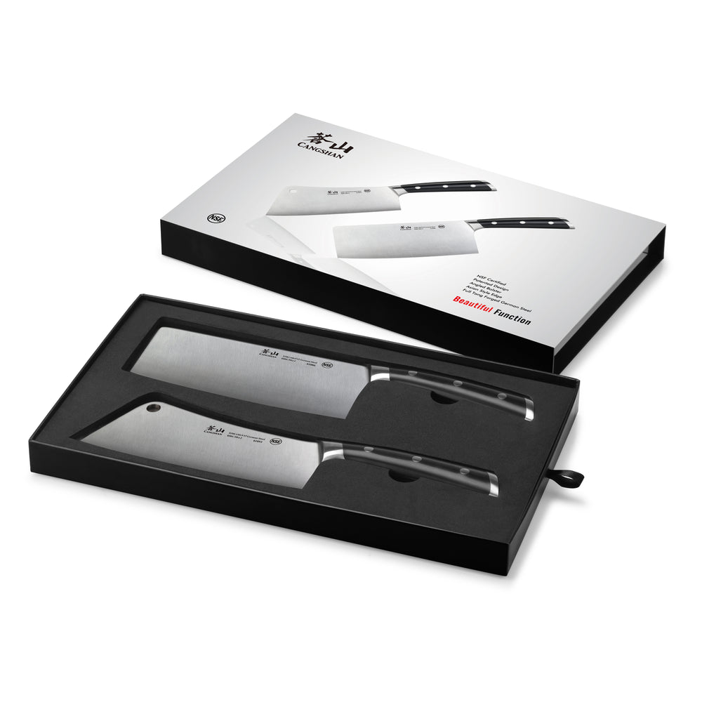 
                  
                    Load image into Gallery viewer, Cangshan S/S1 Series German Steel Forged 2-piece Cleaver Knife Set
                  
                