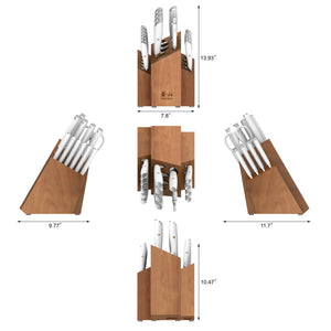 
                  
                    Load image into Gallery viewer, L1 Series 17-Piece SHAN Knife Block Set, White, Forged German Steel, 1026856
                  
                