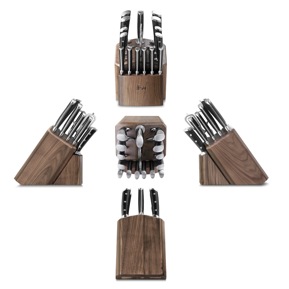 
                  
                    Load image into Gallery viewer, Cangshan S Series 1024043 German Steel Forged 17-Piece Knife Block Set, Walnut
                  
                