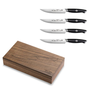 
                  
                    Load image into Gallery viewer, TKSC 4-Piece 5-Inch Steak Knife Set, Forged Swedish Powder Steel, Thomas Keller Signature Collection, Black, 1023893
                  
                