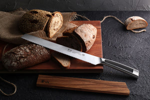 
                  
                    Cargar imagen en el visor de la galería, TN1 Series 10.25-Inch Bread Knife with Wood Sheath, Forged Swedish 14C28N Steel, 1021721
                  
                