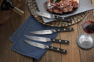 
                  
                    Load image into Gallery viewer, Cangshan TC Series 1021066 Swedish 14C28N Steel Forged 4-Piece Steak Knife Set
                  
                