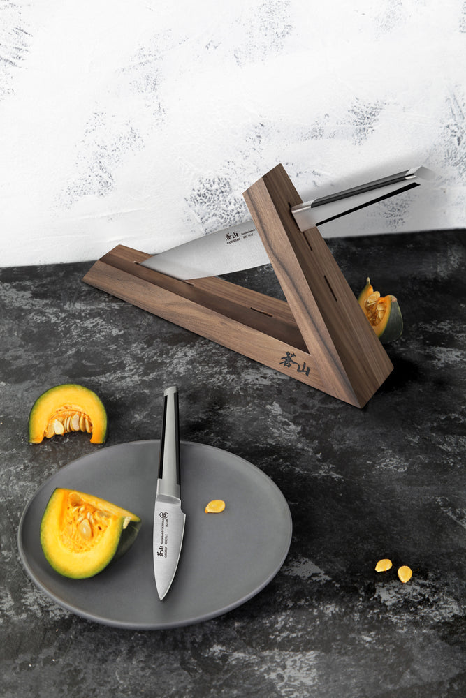 
                  
                    Load image into Gallery viewer, Cangshan TX Series 1021295 Swedish 14C28N Steel Forged 3-Piece TAI Knife Block Set, Walnut
                  
                