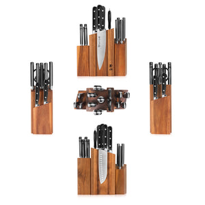 
                  
                    Load image into Gallery viewer, Cangshan TV2 Series 1023046 Swedish 14C28N Steel Forged 14-Piece DENALI Magnetic Knife Block Set, Acacia
                  
                