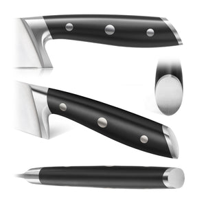 
                  
                    Cargar imagen en el visor de la galería, ALPS Series 5-Inch Serrated Utility Knife with Sheath, Forged German Steel, Black, 502759
                  
                