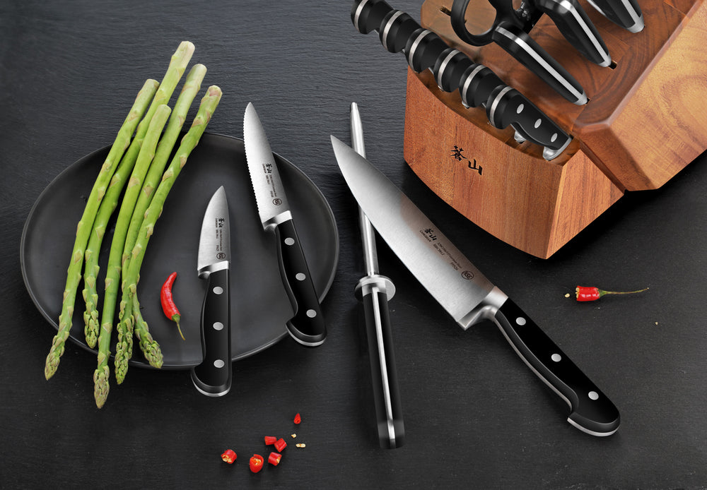 
                  
                    Load image into Gallery viewer, V2 Series 17-Piece Knife Block Set, Forged German Steel, Acacia Block, 1022551
                  
                