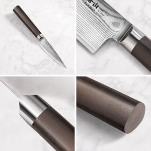 
                  
                    Cargar imagen en el visor de la galería, HAKU Series 3.5-Inch Paring Knife with Sheath, Forged X-7 Damascus Steel, 501097
                  
                