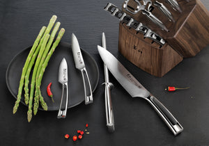 
                  
                    Load image into Gallery viewer, Cangshan N1 Series 17-Piece Knife Block Set, Forged German Steel, Walnut, 1022636
                  
                