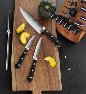
                  
                    Load image into Gallery viewer, V2 Series 17-Piece Knife Block Set, Forged German Steel, Acacia Block, 1022551
                  
                