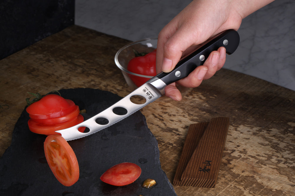 
                  
                    Cargar imagen en el visor de la galería, TV2 Series 5-Inch Tomato/Cheese Knife with Wood Sheath, Forged Swedish 14C28N Steel, 1022964
                  
                