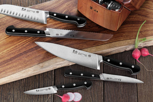 
                  
                    Load image into Gallery viewer, V2 Series 17-Piece Knife Block Set, Forged German Steel, Acacia Block, 1022551
                  
                