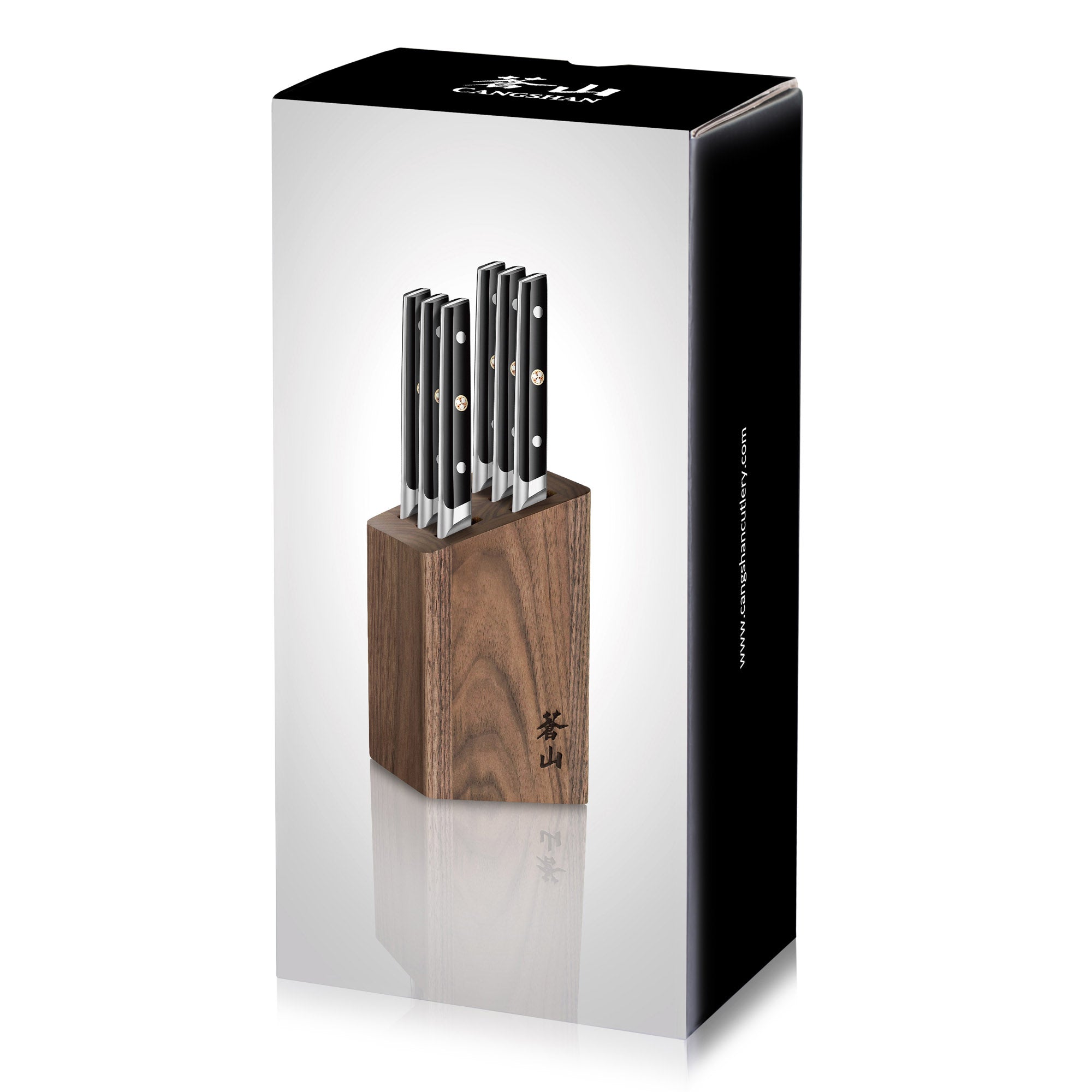 TC Series 6-Piece Steak Knife Block Set, Forged Swedish 14C28N Steel