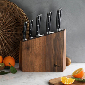
                  
                    Load image into Gallery viewer, Cangshan TS Series 1024876 Swedish 14C28N Steel Forged 6-Piece Knife Block Set, Walnut
                  
                
