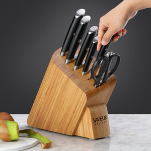
                  
                    Load image into Gallery viewer, Saveur Selects 1026313 German Steel Forged 7-Piece Knife Block Set
                  
                