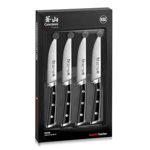 
                  
                    Load image into Gallery viewer, Cangshan S Series 1020359 German Steel Forged 4-Piece Steak Knife Set, 5-Inch Straight Edge Blade
                  
                
