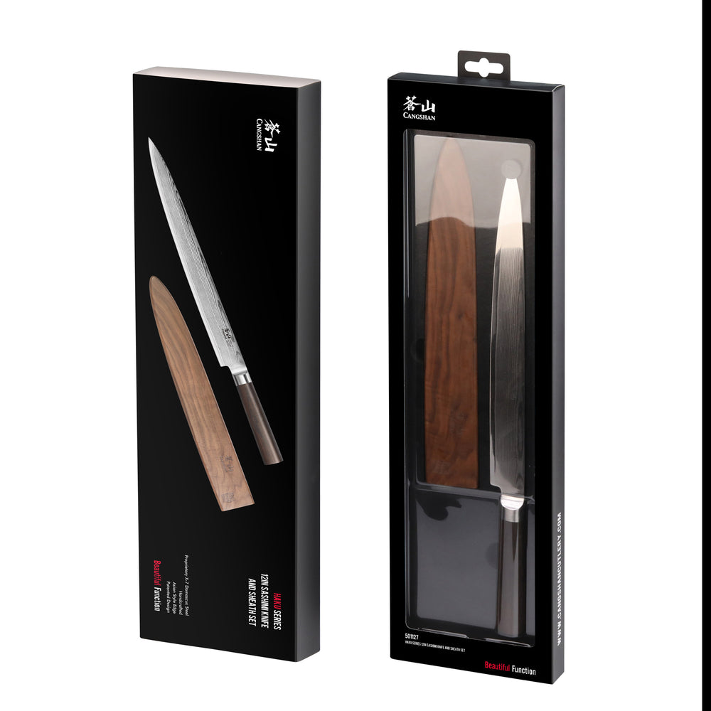 
                  
                    Cargar imagen en el visor de la galería, HAKU Series 12-Inch Sashimi Knife with Sheath, Forged X-7 Damascus Steel, 501127
                  
                