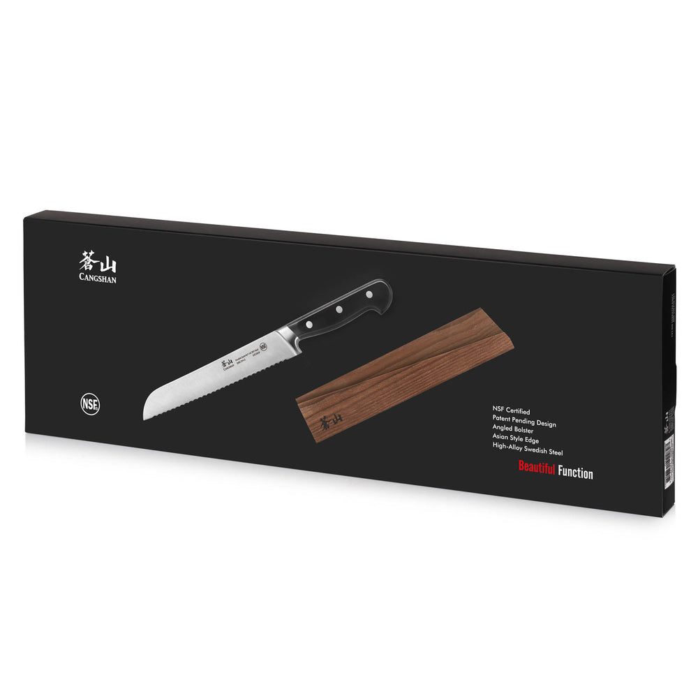 
                  
                    Cargar imagen en el visor de la galería, TV2 Series 8-Inch Bread Knife with Wood Sheath, Forged Swedish 14C28N Steel, 1022827
                  
                