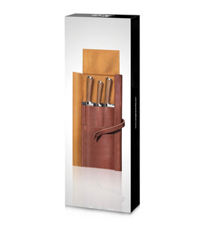 
                  
                    Load image into Gallery viewer, H1 Series 4 Piece Leather Roll Knife Set, Silver, 59939
                  
                