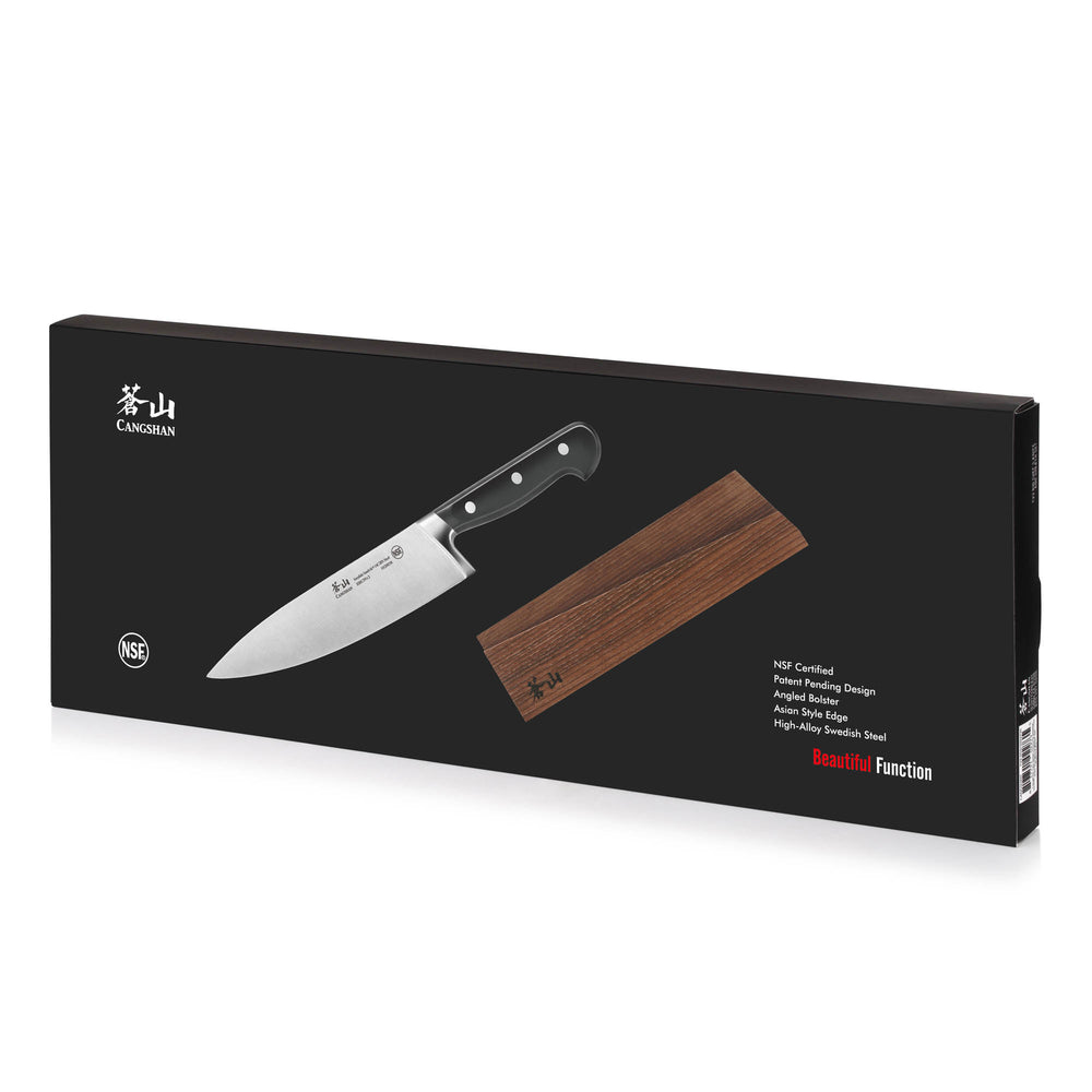 
                  
                    Cargar imagen en el visor de la galería, TV2 Series 8-Inch Chef Knife with Wood Sheath, Forged Swedish 14C28N Steel, 1022735
                  
                