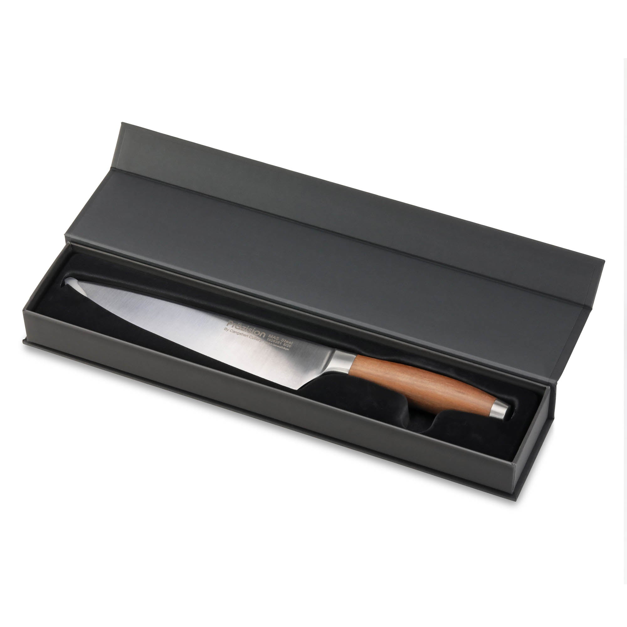 Prazision Series 8-Inch Chef's Knife, German MA5 Steel, Dark Walnut Handle, 1026351