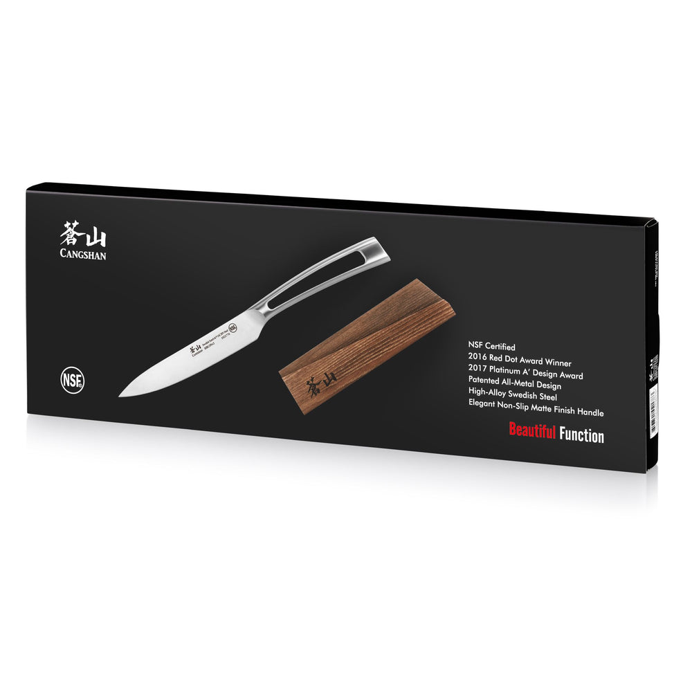 
                  
                    Cargar imagen en el visor de la galería, TN1 Series 5-Inch Utility Knife with Ash Wood Sheath, Forged Swedish 14C28N Steel, 1021783
                  
                