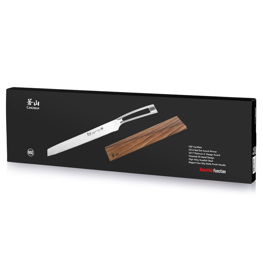 
                  
                    Cargar imagen en el visor de la galería, TN1 Series 10.25-Inch Bread Knife with Wood Sheath, Forged Swedish 14C28N Steel, 1021721
                  
                