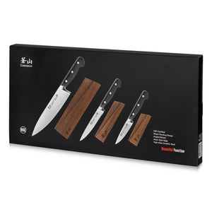 
                  
                    Cargar imagen en el visor de la galería, TV2 Series 3-Piece Starter Knife Set with Wood Sheaths, Forged Swedish 14C28N Steel, 1023015
                  
                