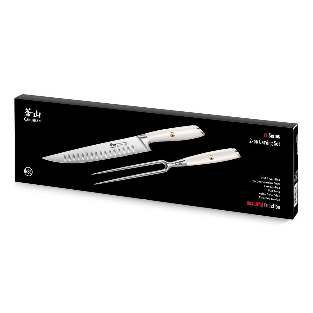 
                  
                    Load image into Gallery viewer, L1 Series 2-Piece Carving Set, White, Forged German Steel, 1026962
                  
                
