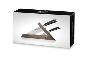 
                  
                    Load image into Gallery viewer, TS Series 3-Piece TAI Knife Block Set, Forged Swedish 14C28N Steel, Walnut Block, 1021417
                  
                
