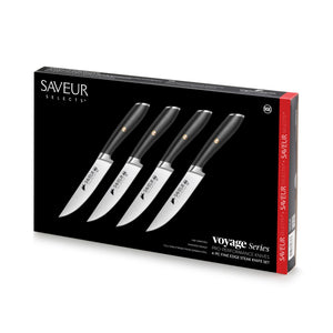 
                  
                    Load image into Gallery viewer, Saveur Selects 1026269 German Steel Forged 4-Piece Fine Edge Steak Knife Set
                  
                