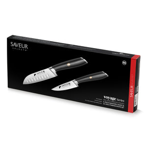 
                  
                    Load image into Gallery viewer, Saveur Selects 2-Piece Santoku and Paring Knife Set, Forged German Steel, 1026276
                  
                