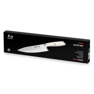 
                  
                    Load image into Gallery viewer, L1 Series 8-Inch Chef&amp;#39;s Knife, White, Forged German Steel, 1026887
                  
                