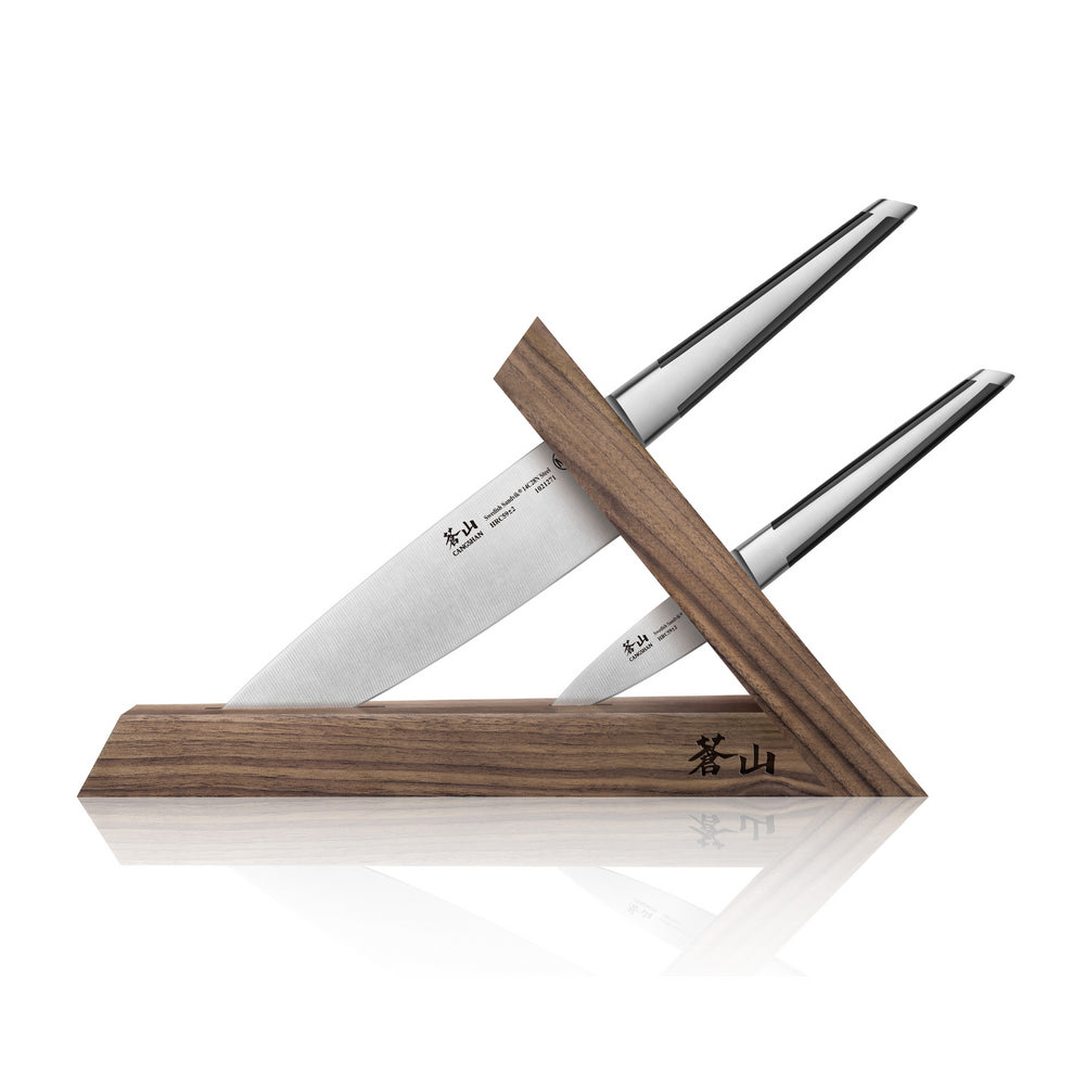 
                  
                    Load image into Gallery viewer, Cangshan TX Series 1021295 Swedish 14C28N Steel Forged 3-Piece TAI Knife Block Set, Walnut
                  
                